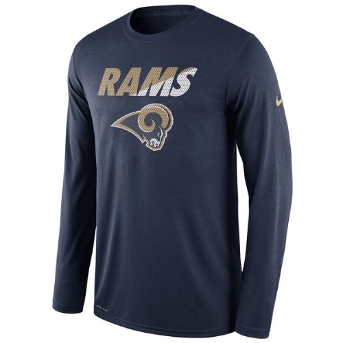 NFL Men's Los Angeles Rams Nike Navy Legend Staff Practice Long Sleeve Performance T-Shirt